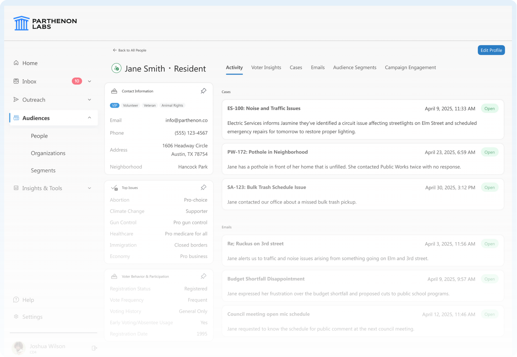 screenshot of nexus app