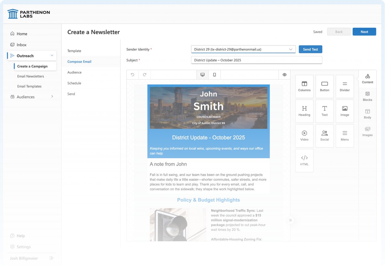 screenshot of reach app