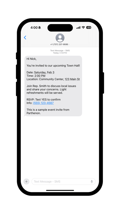 SMS event invite SMS event invite